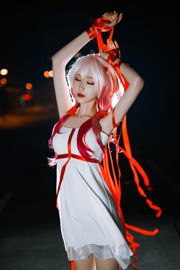 [Cosplay寫真] 動漫博主南桃Momoko - 楪祈白裙