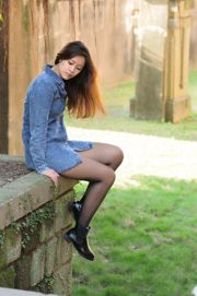 Chica taiwanesa Emily "Little Fresh Black Silk Cowboy Girl" tiro al aire libre